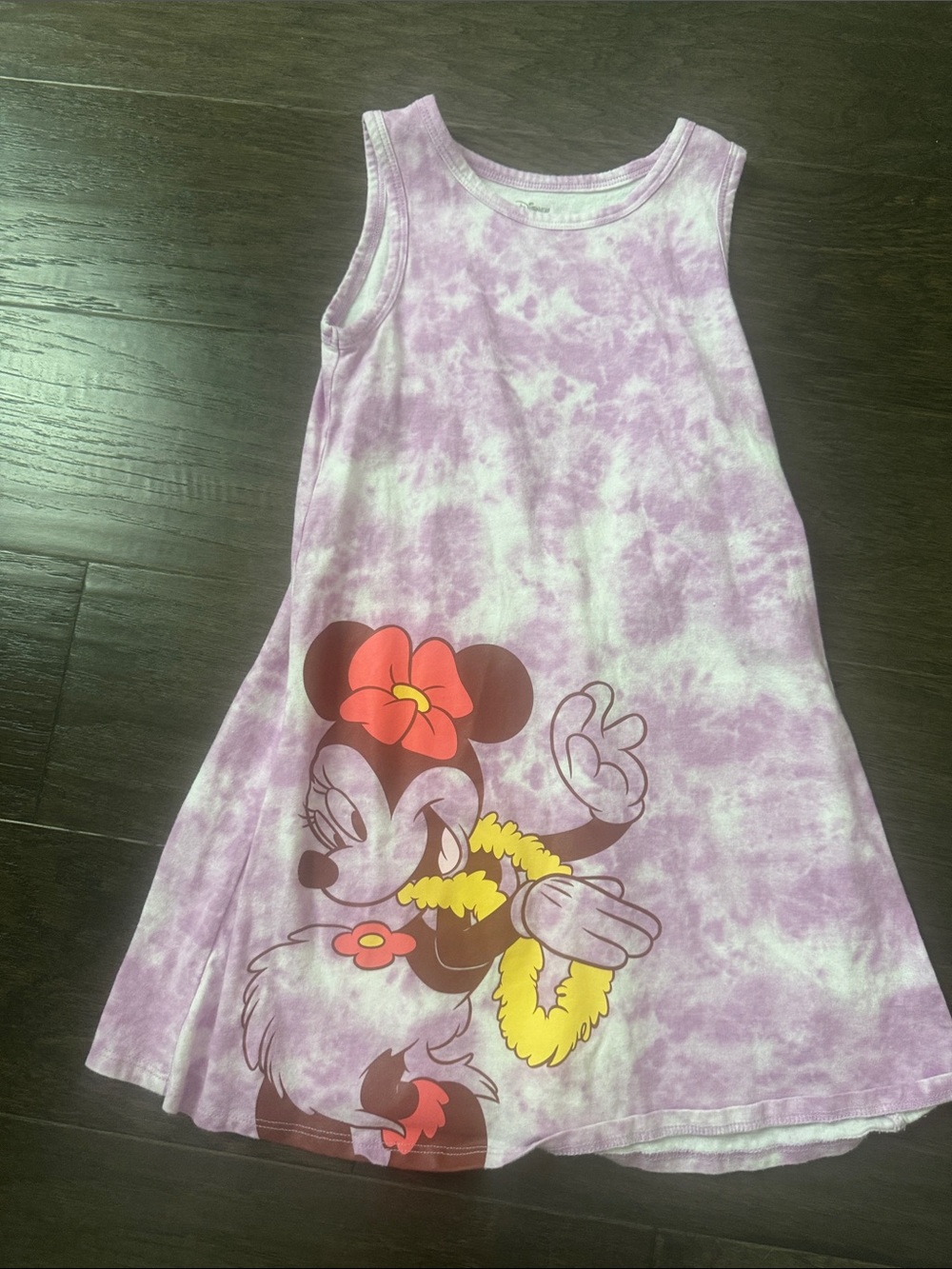 jumping beans Purple Tie-Dye Minnie Mouse Tank Dress with Floral Bow